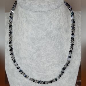 Glittery Black and Silver Krakovski Necklace